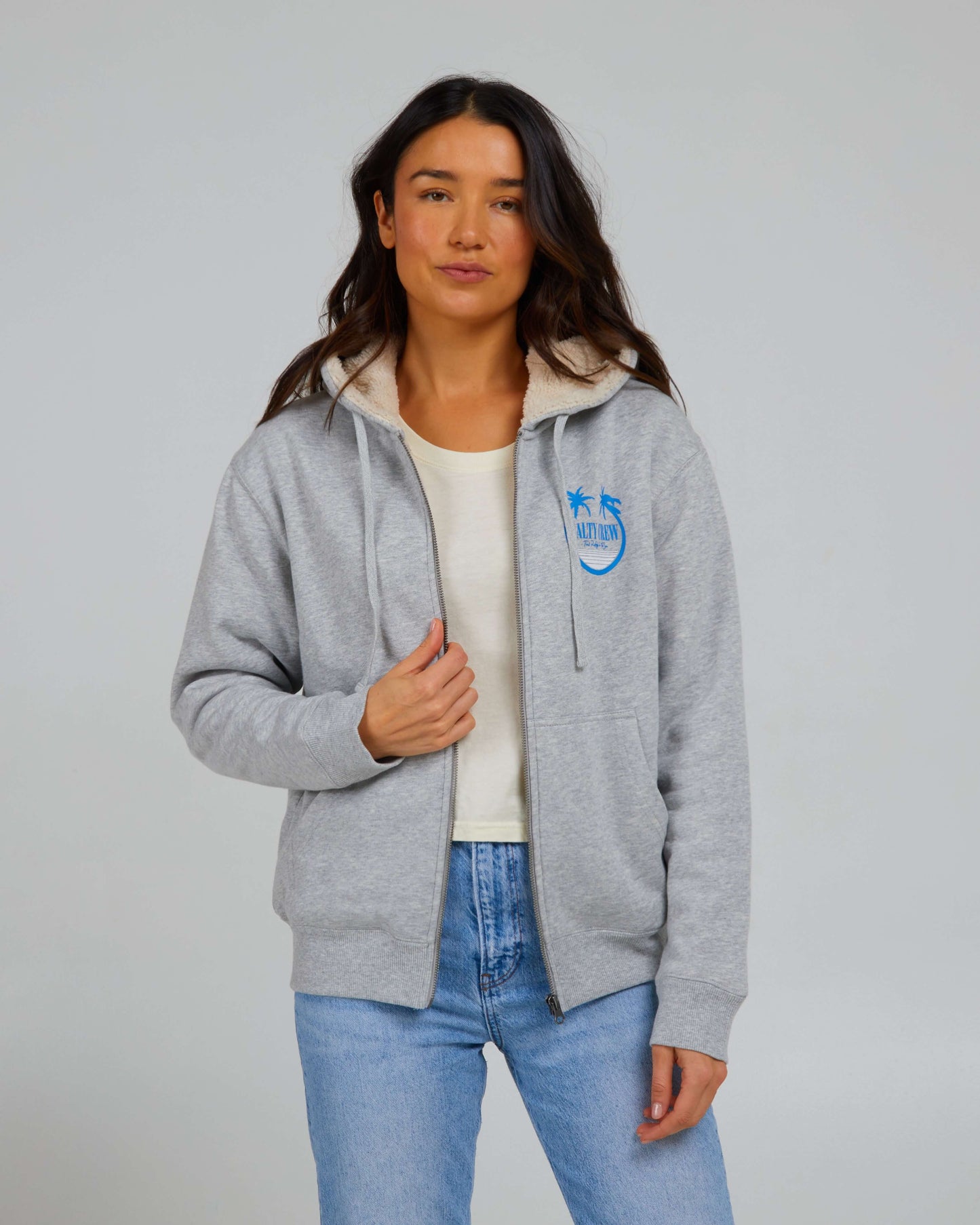 Salty Crew Womens - Shades Sherpa Zip Hoody - Athletic Heather