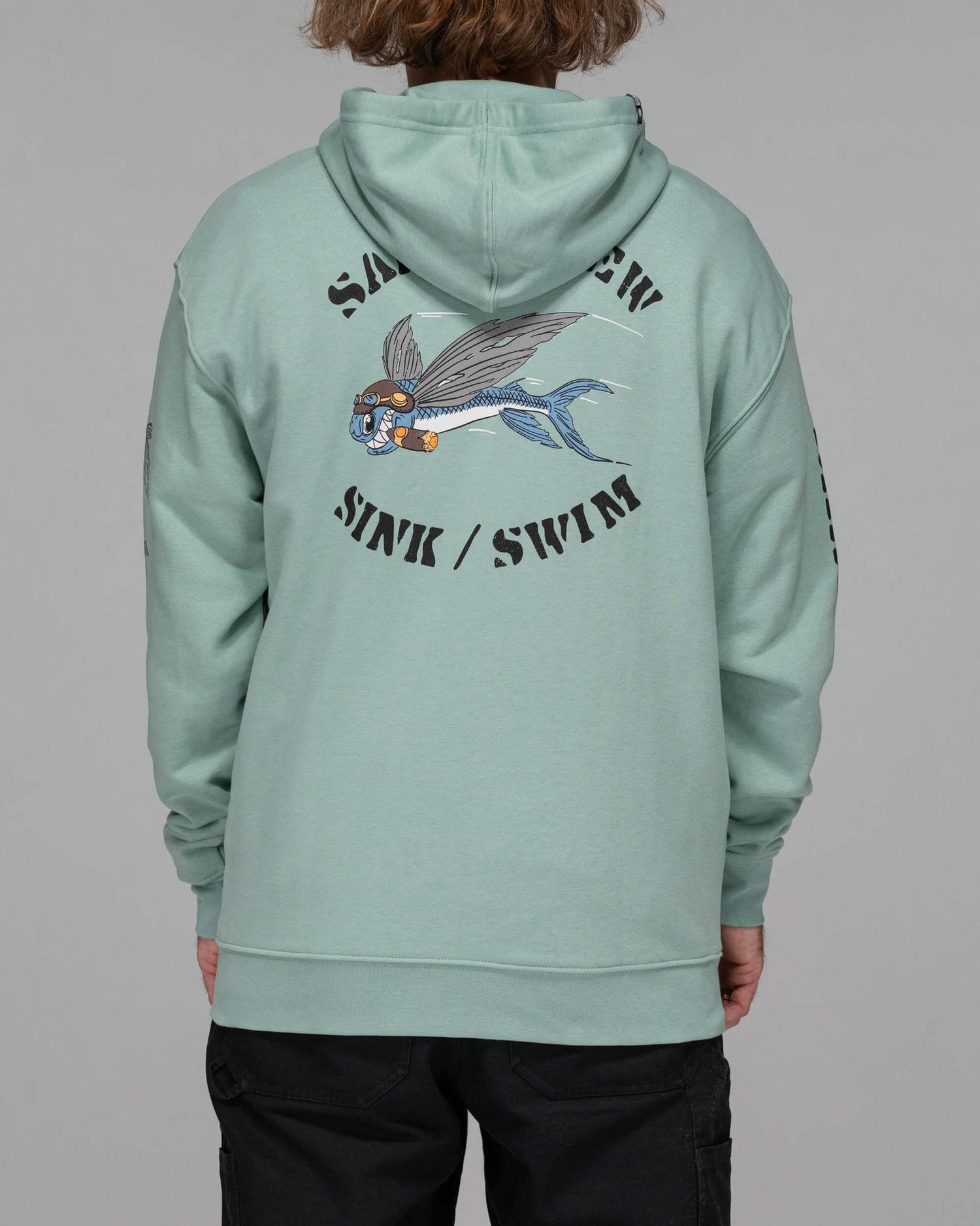 Salty crew FLEECE STANDARD KAMIKAZE ZIP FLEECE - Mackerel in Mackerel