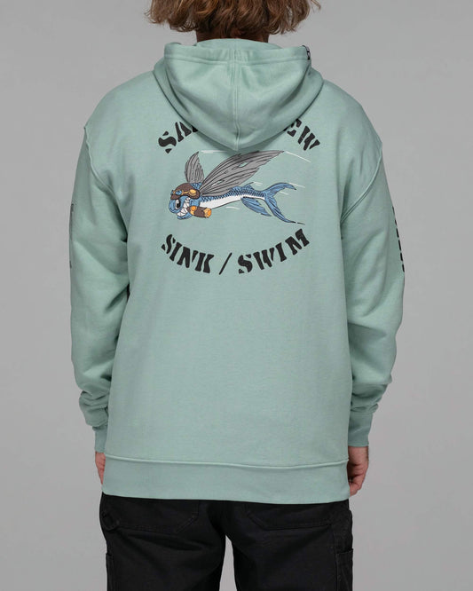 Salty crew FLEECE STANDARD KAMIKAZE ZIP FLEECE - Mackerel in Mackerel