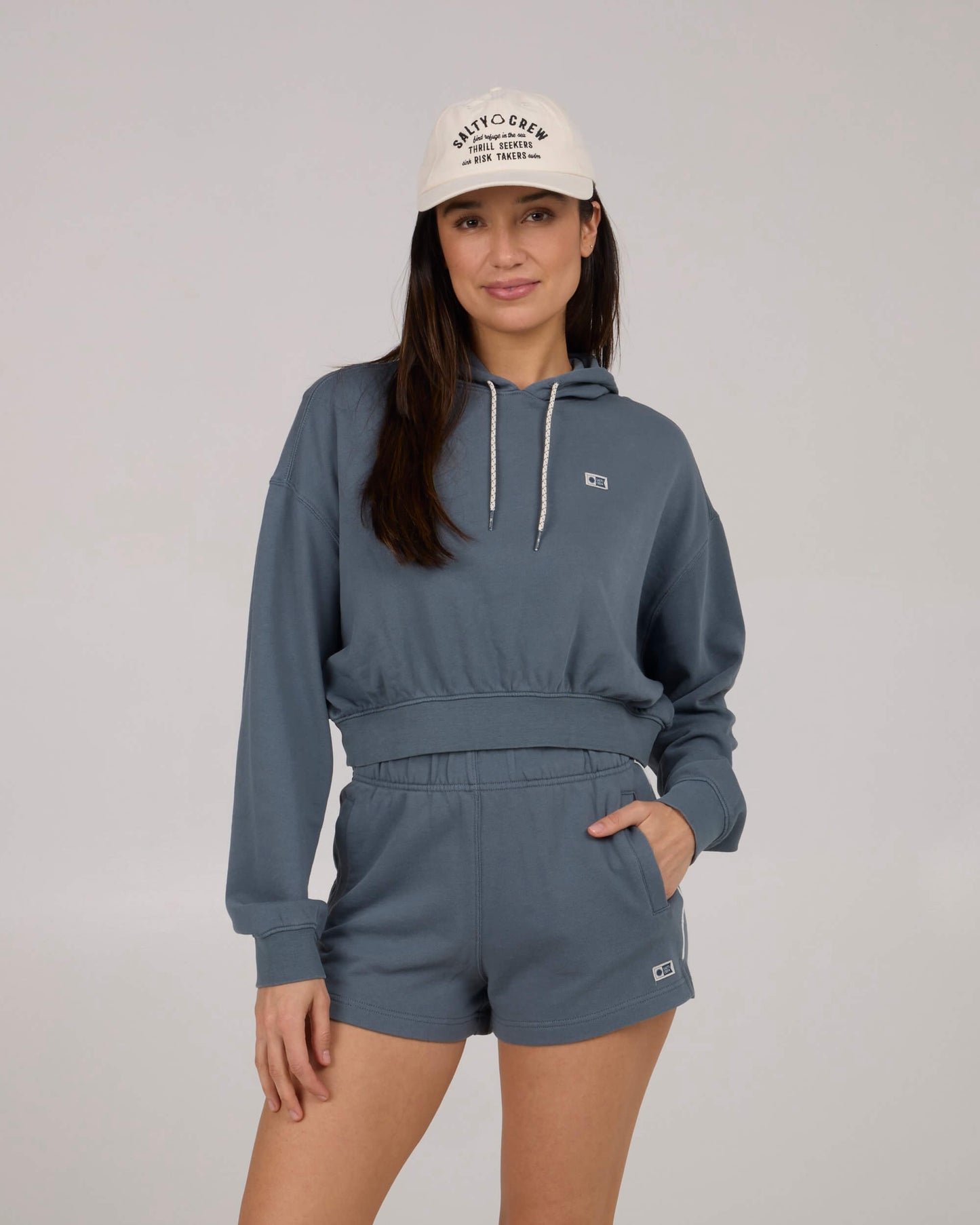 Salty crew FLEECE CUSTOM Catamaran Hoody - Fin Blue in Fin Blue