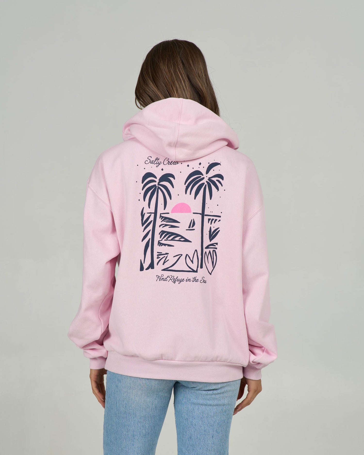 Geo Palm Hoody  - Pink Skies