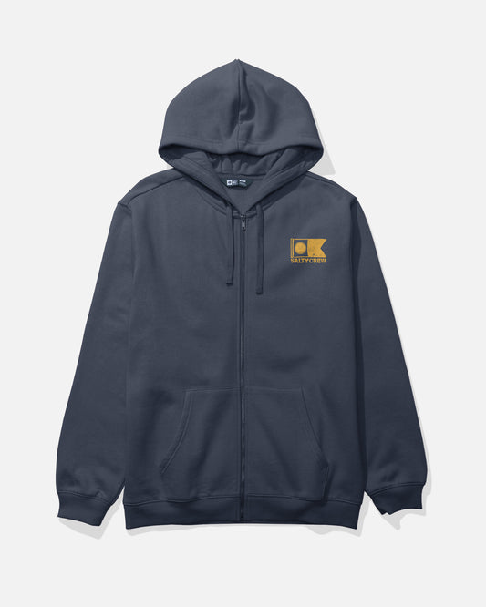 Stitched Zip Fleece - Navy