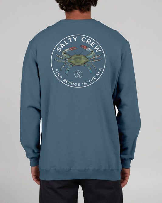 Salty Crew Men - Blue Crabber Crew Fleece - Slate