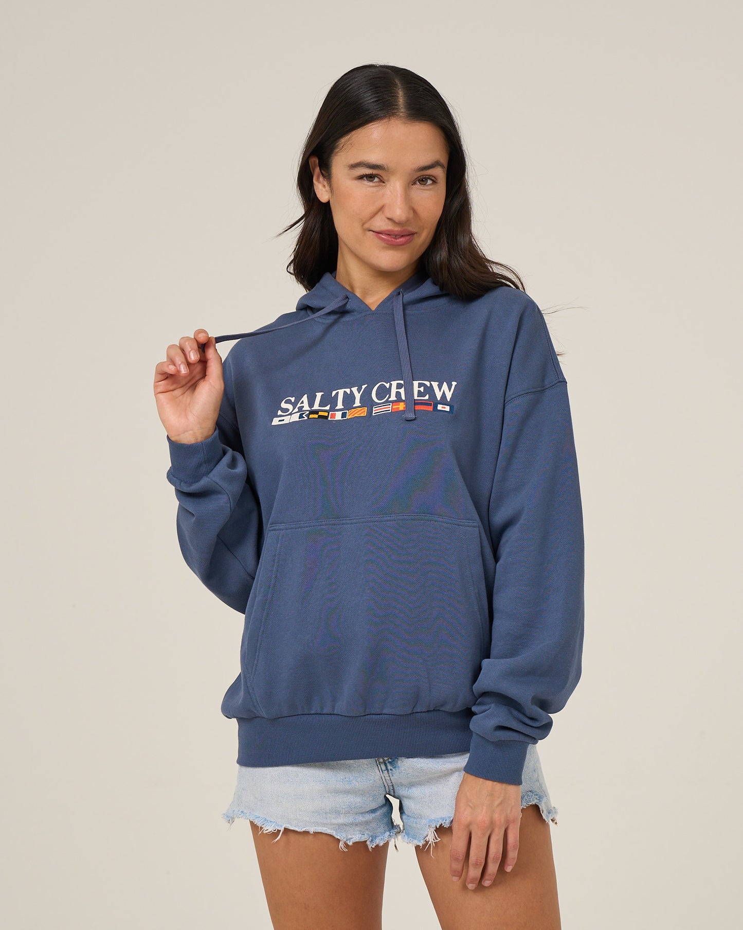 Flag Hoodie - Vintage Indigo