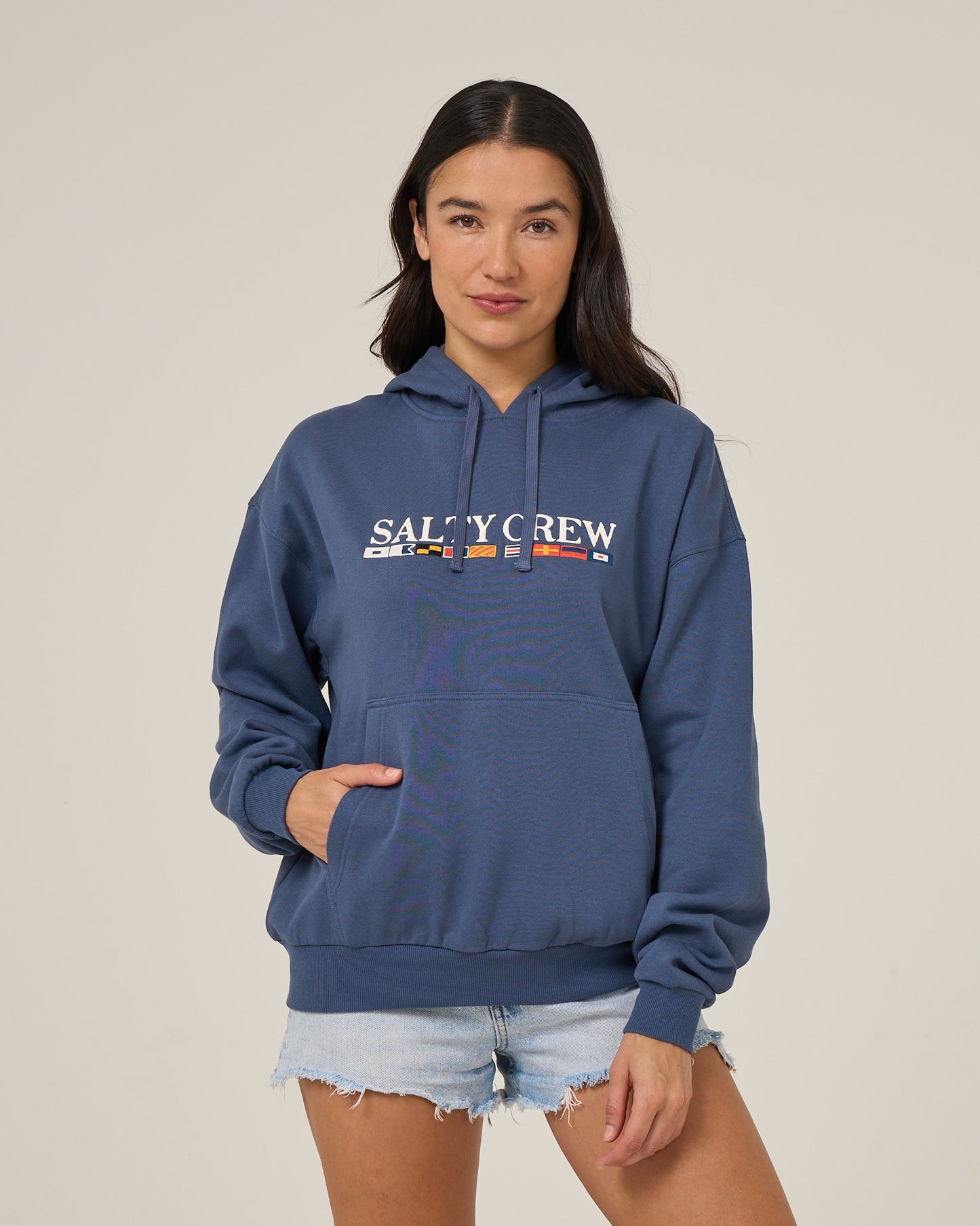Flag Hoodie - Vintage Indigo