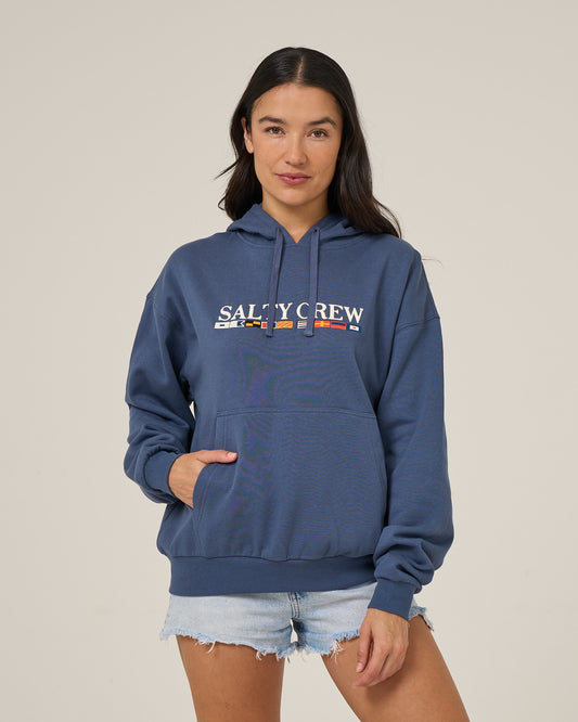 Flag Hoodie - Vintage Indigo