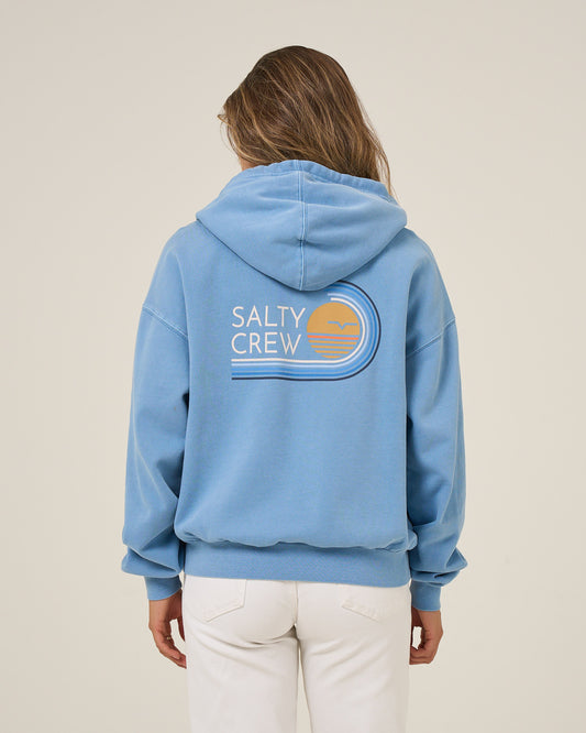 Ombre Wave Hooded Zip - Ash Blue