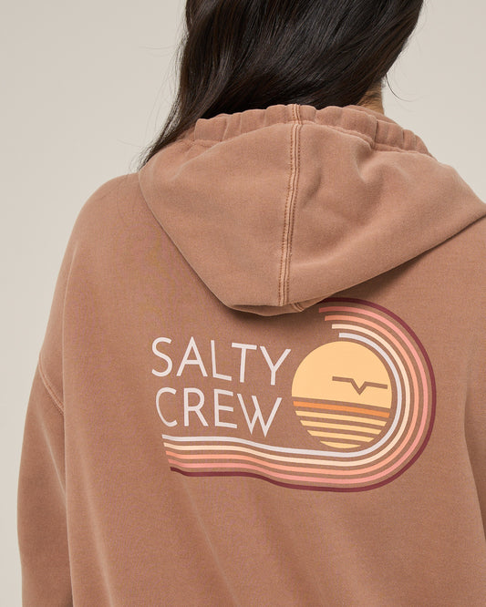 Ombre Wave Hooded Zip - Mocha