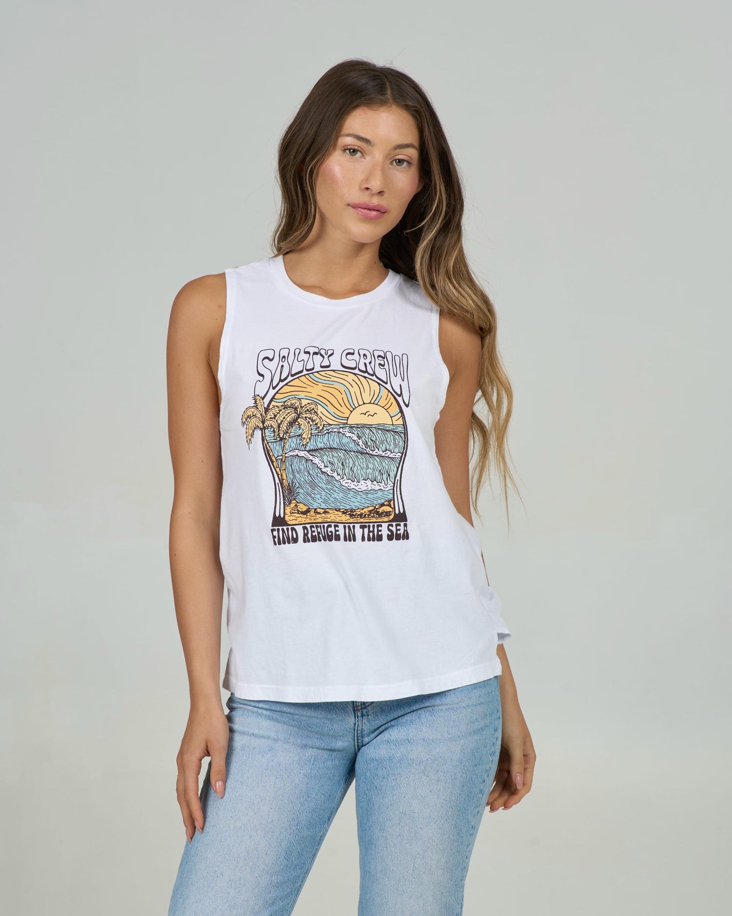 Keyhole Muscle Tank - White