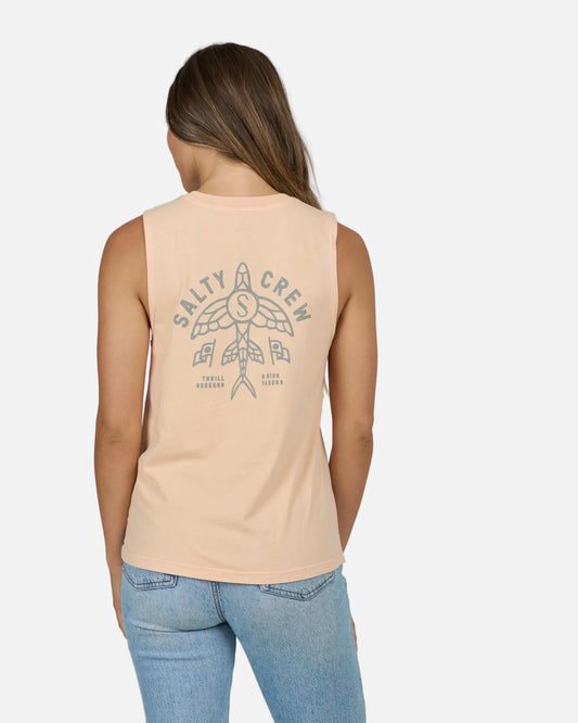 Flying High Muscle Tank - Apricot