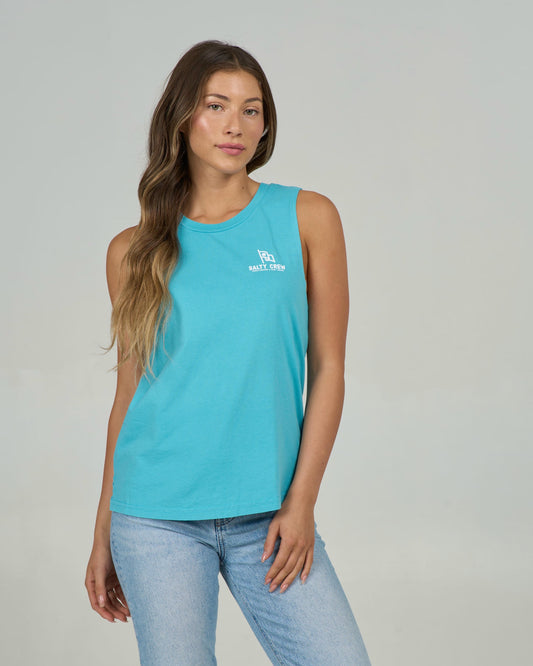 Flying High Muscle Tank - Turquoise