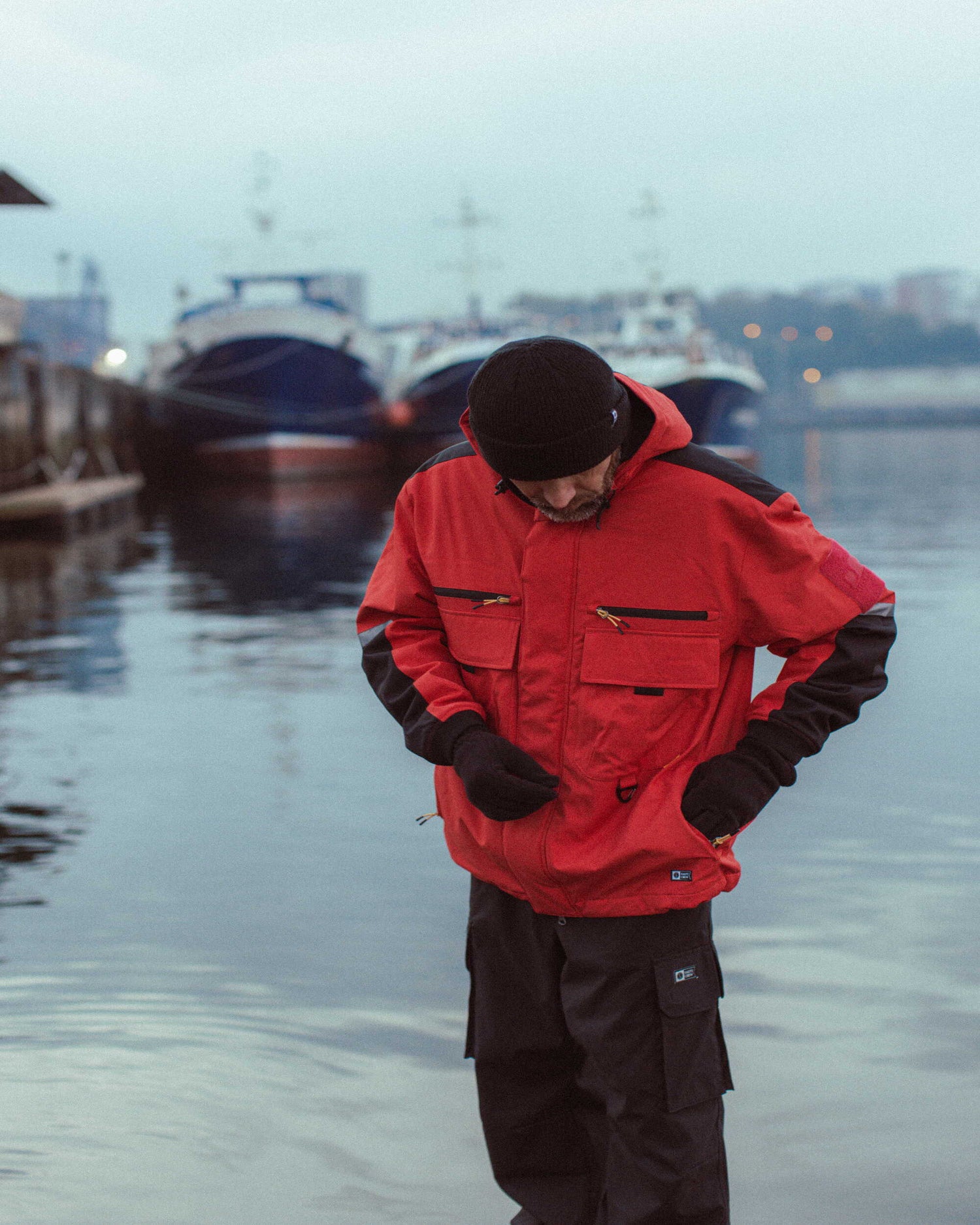Pilot Waterproof Fishing Jacket - Washed Red