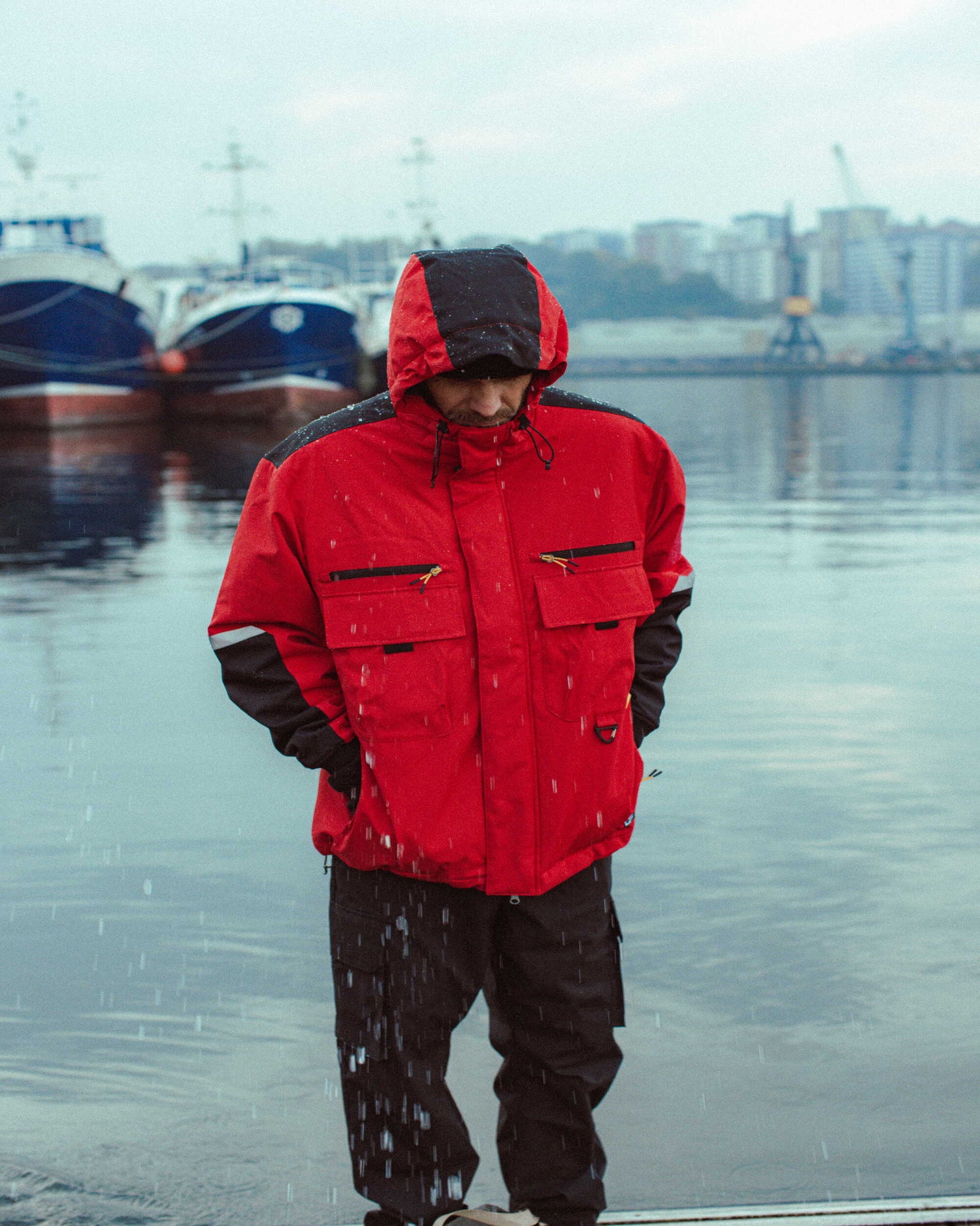 Pilot Waterproof Fishing Jacket - Washed Red