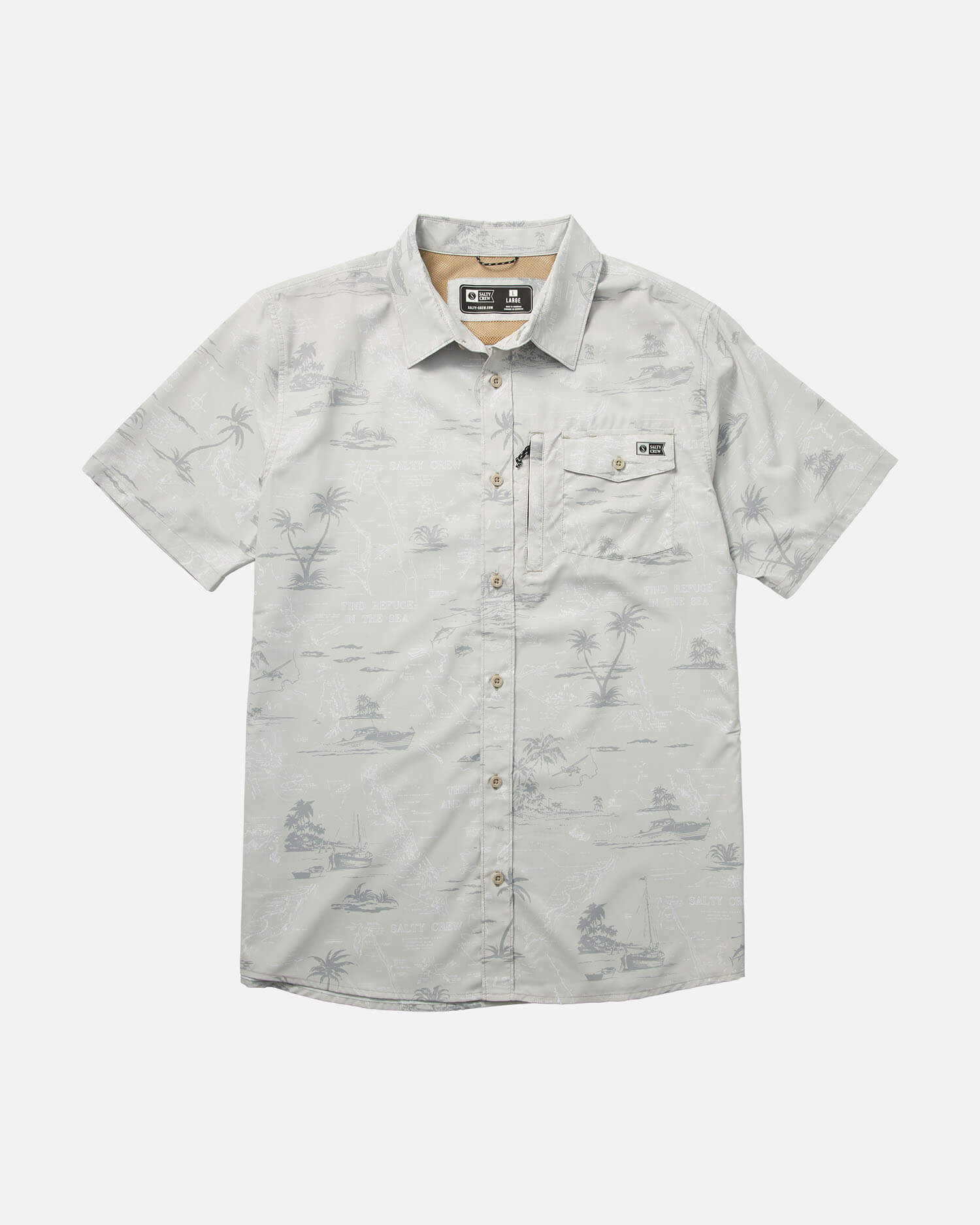 Salty Crew Men - Seafarer S/S Tech Woven - Light Grey