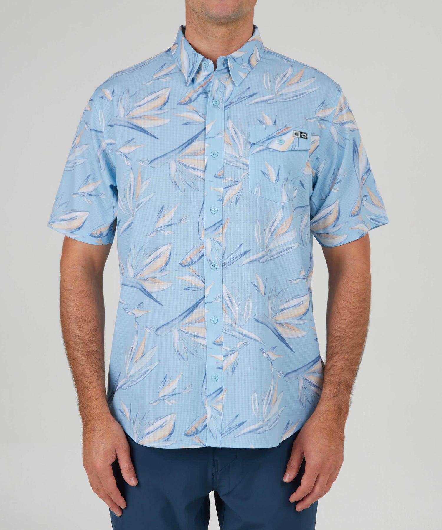 Salty Crew Men - Floral Flyer Ss Tech Woven - Light Blue