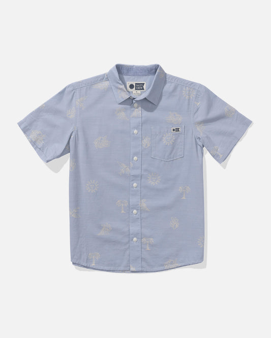 Salty crew WOVEN SHIRTS Good Vibes  Ss Woven Kids - Blue Fog in Blue Fog