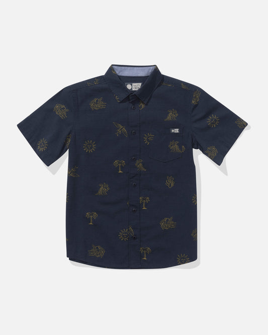 Salty crew WOVEN SHIRTS Good Vibes  Ss Woven Kids - Navy in Navy