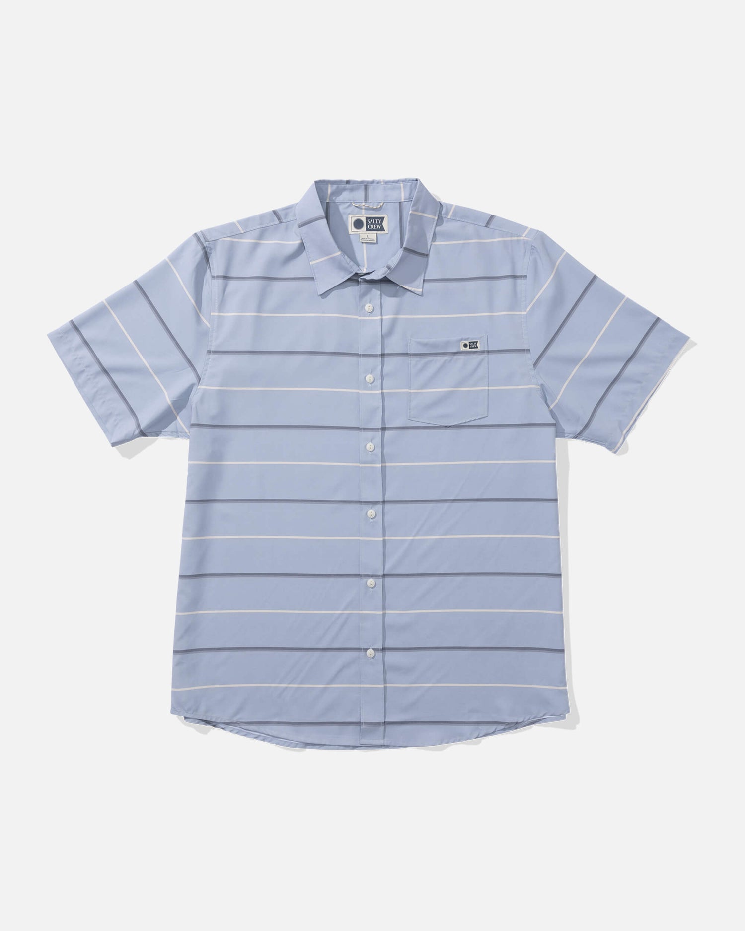 Salty crew WOVEN SHIRTS Skipper Ss Tech Woven - Blue Fog in Blue Fog