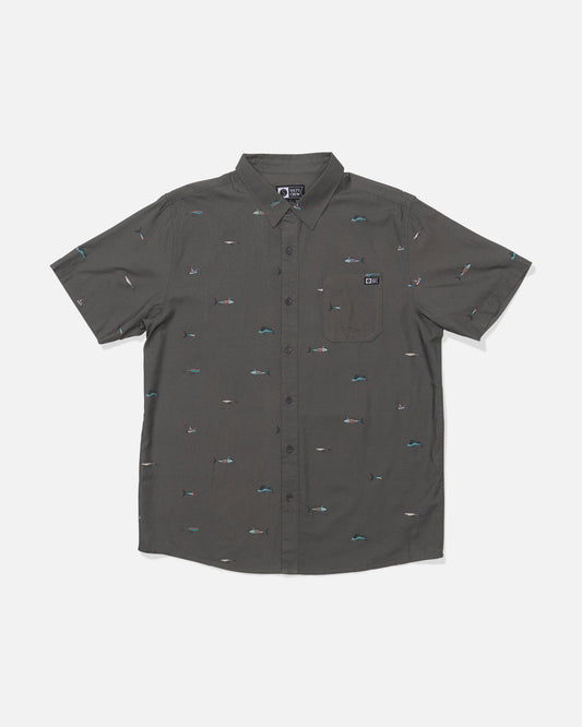 Crew Ss Button Up - Charcoal