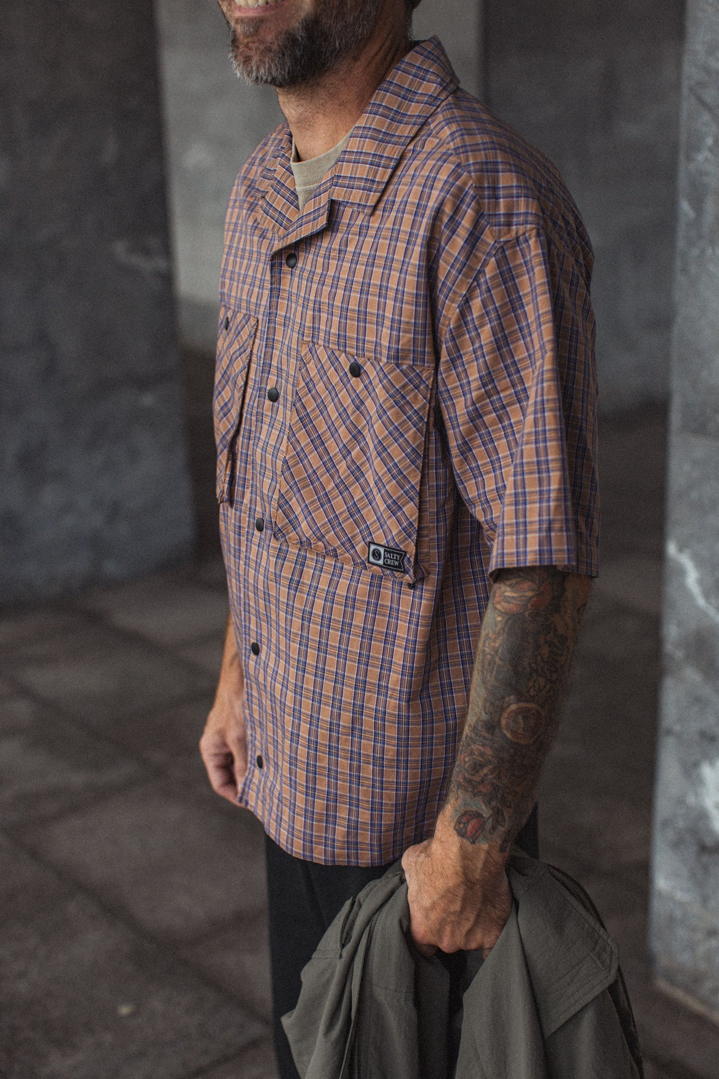 Fishcamp Shirt - Khaki Mini Checks