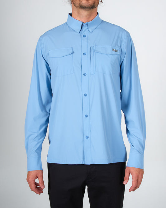 Charter L/S Tech Woven - Marine Blue