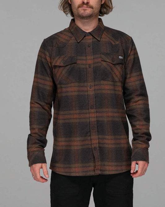 Salty crew WOVEN SHIRTS Ranchero Flannel - Black in Black