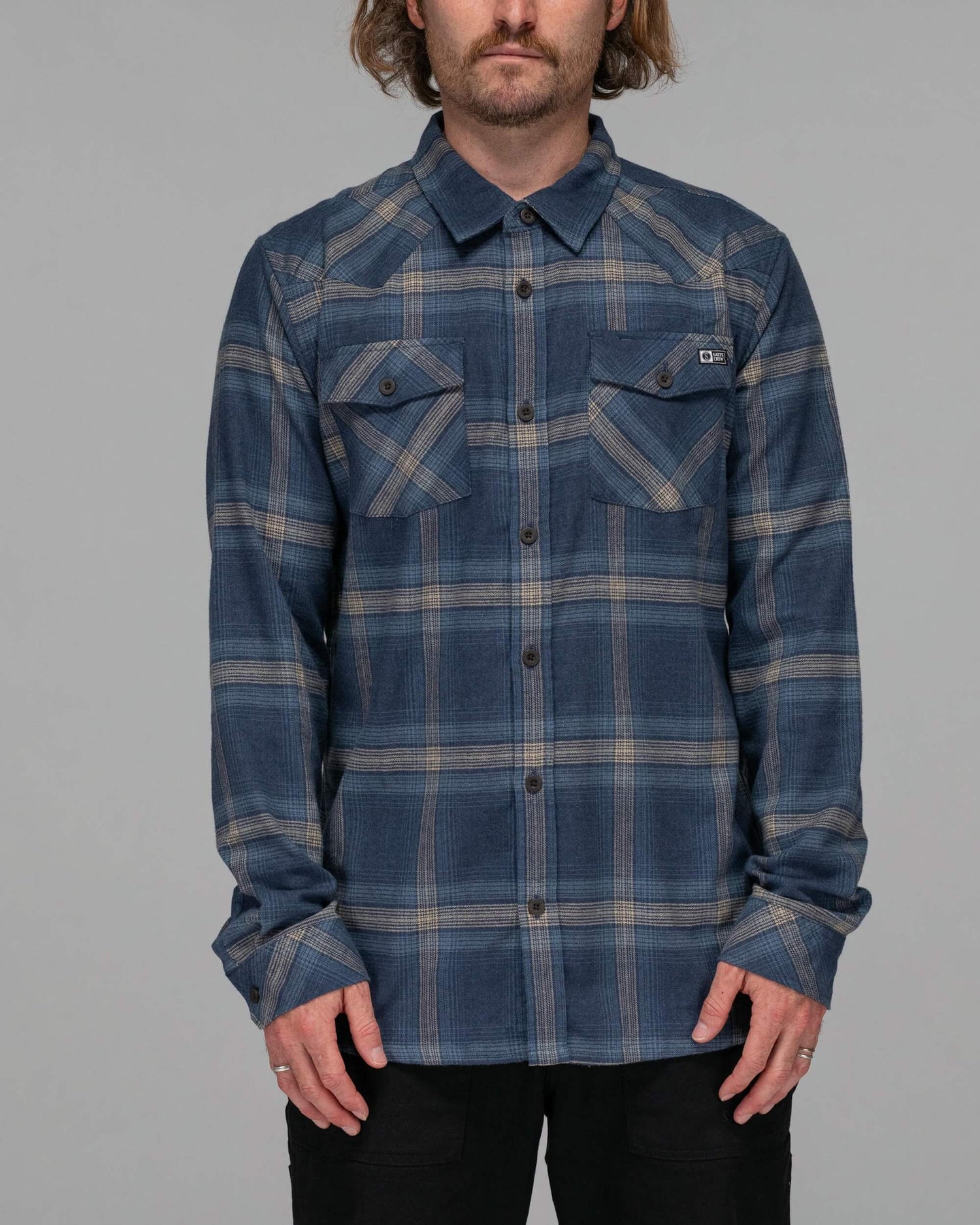 Salty crew WOVEN SHIRTS Ranchero Flannel - Navy in Navy