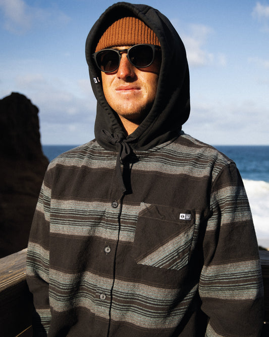 Outback Hooded Flannel - Coal