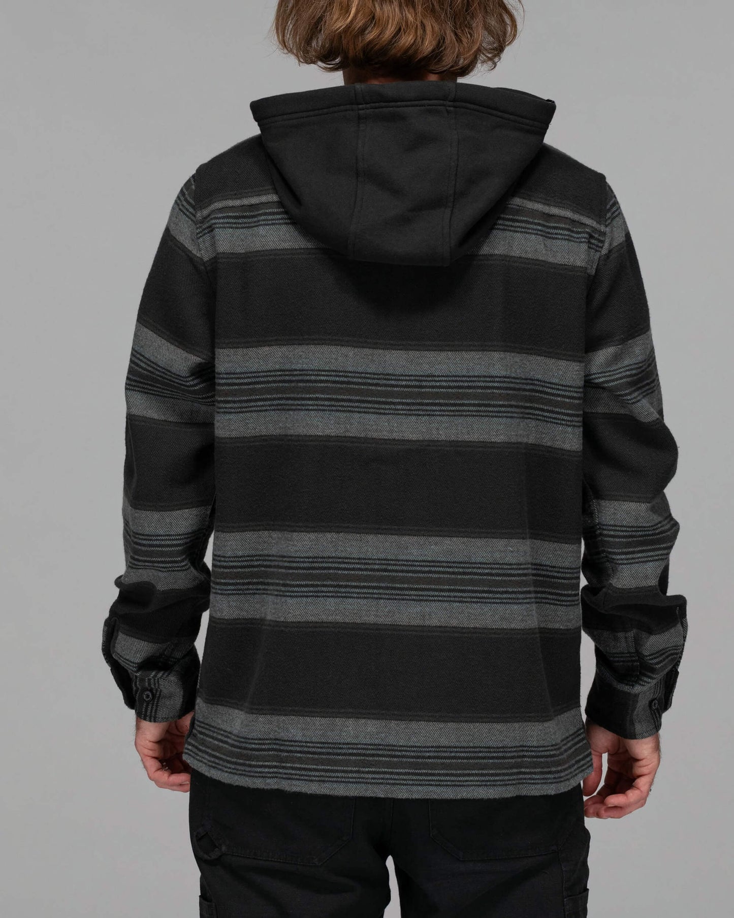 Salty crew WOVEN SHIRTS Outback Hooded L/S Flannel - Coal in Coal