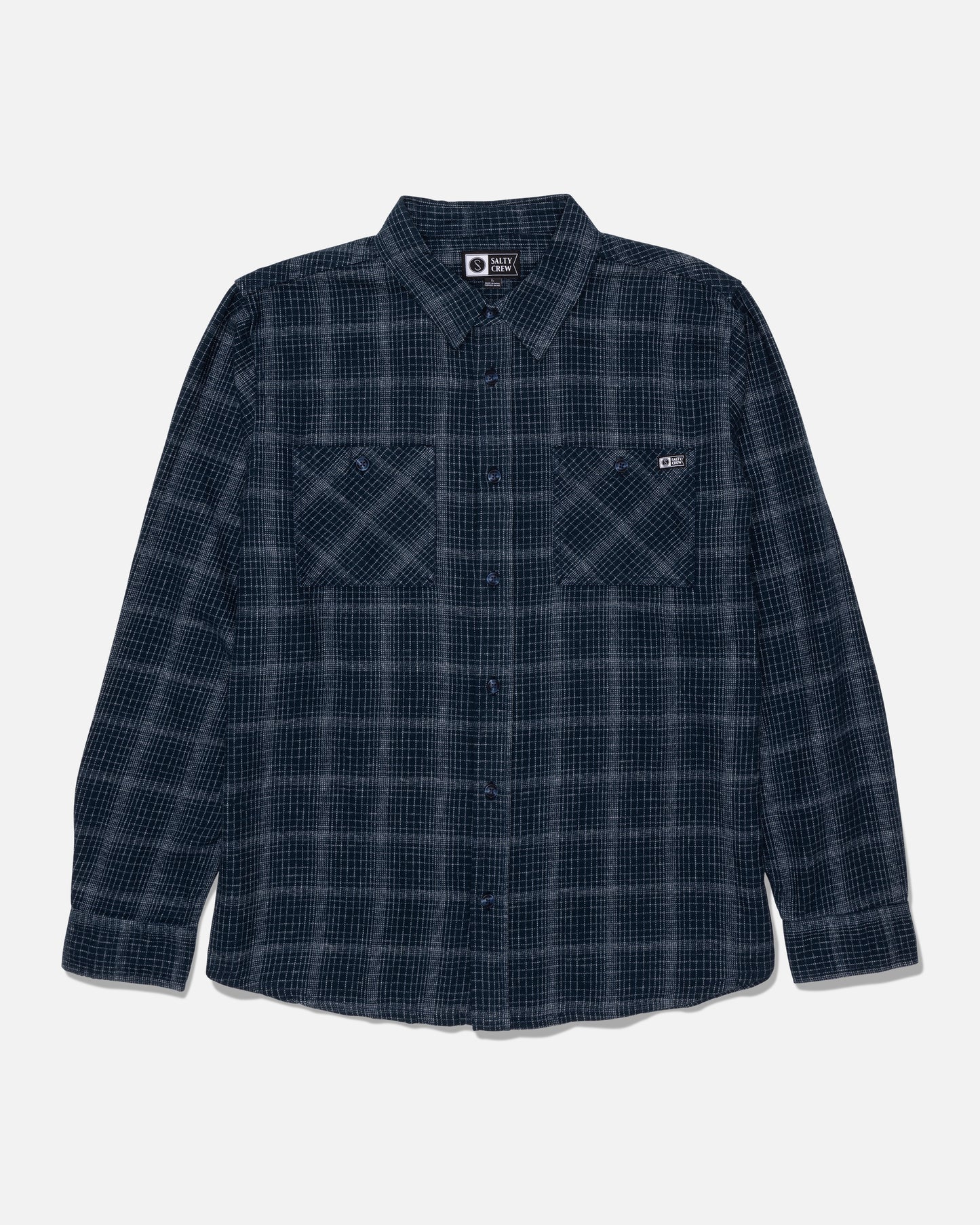 Fine Line Flannel - Navy