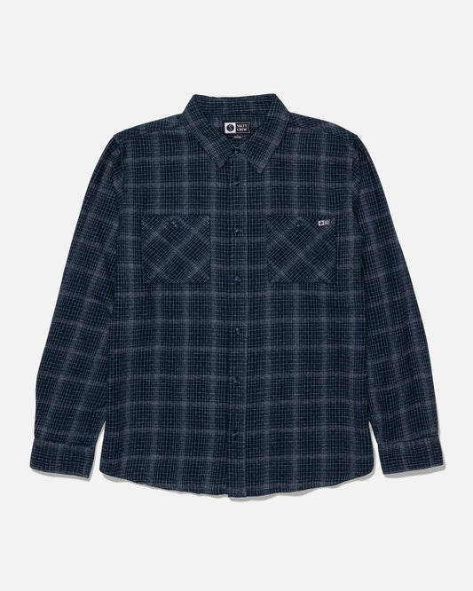 Fine Line Flannel - Navy
