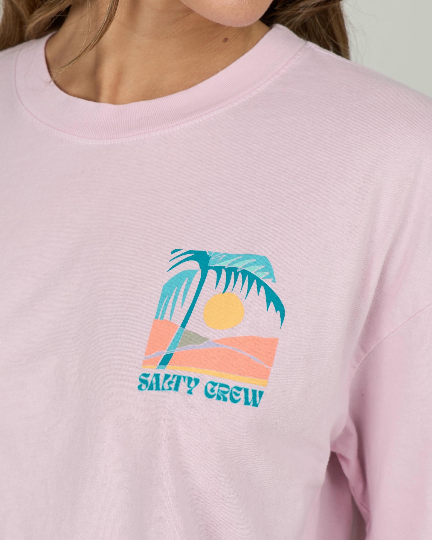 Travel Far Skimmer Tee - Pink Skies