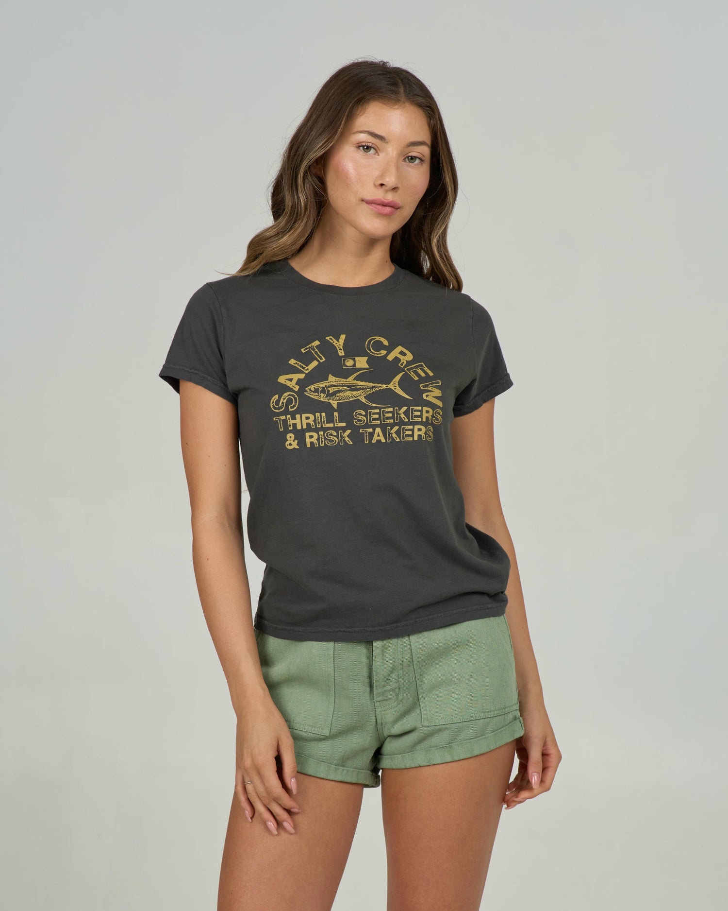 Stamped Modern Tee - Charcoal