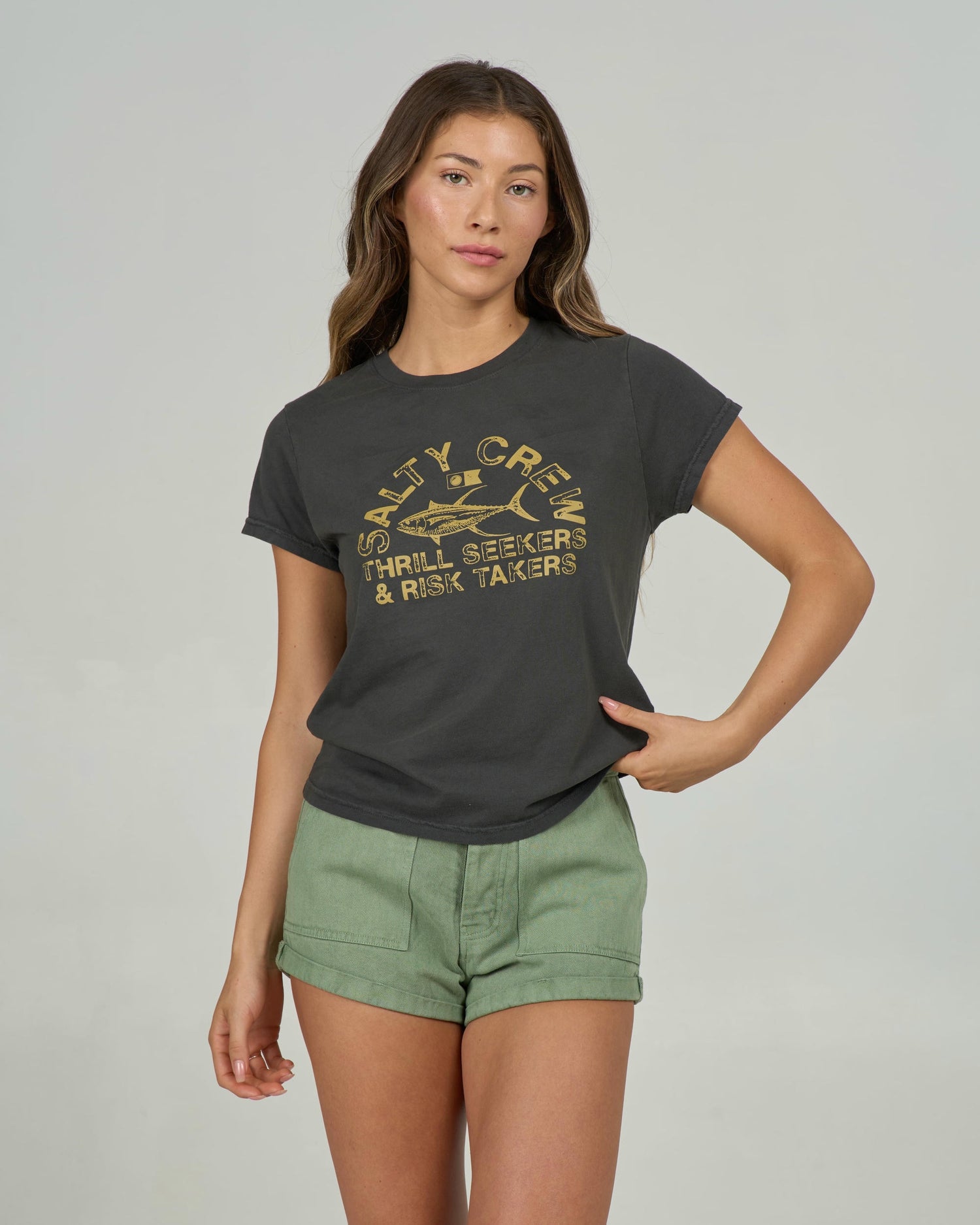 Stamped Modern Tee - Charcoal