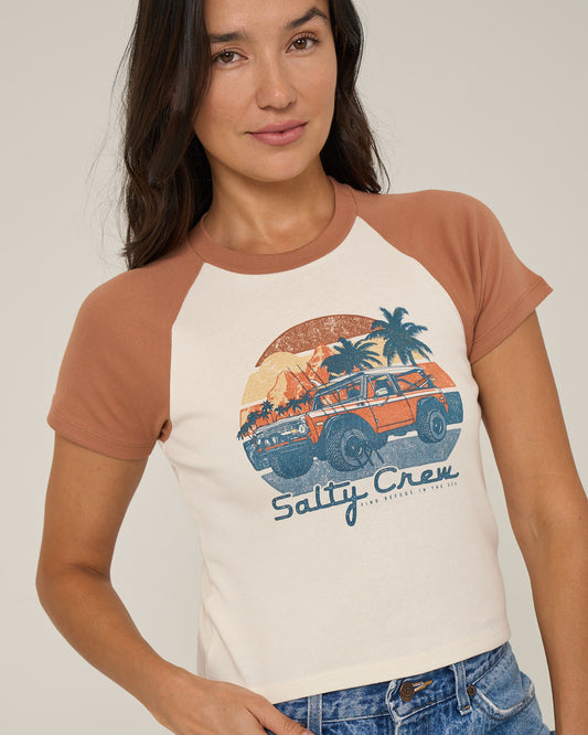 Drive To The Sea Raglan T - Mocha