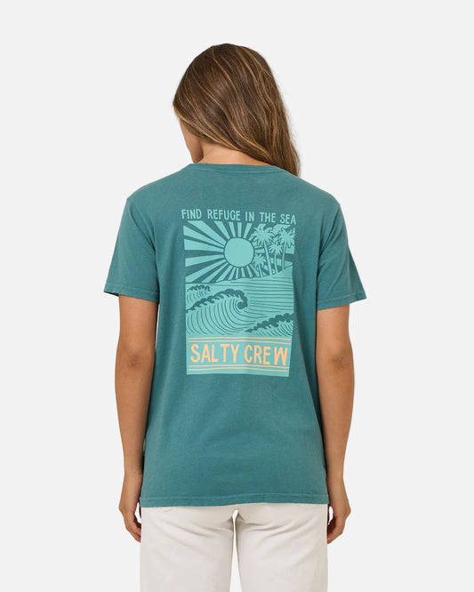 Rise And Smile Bf Tee - Teal
