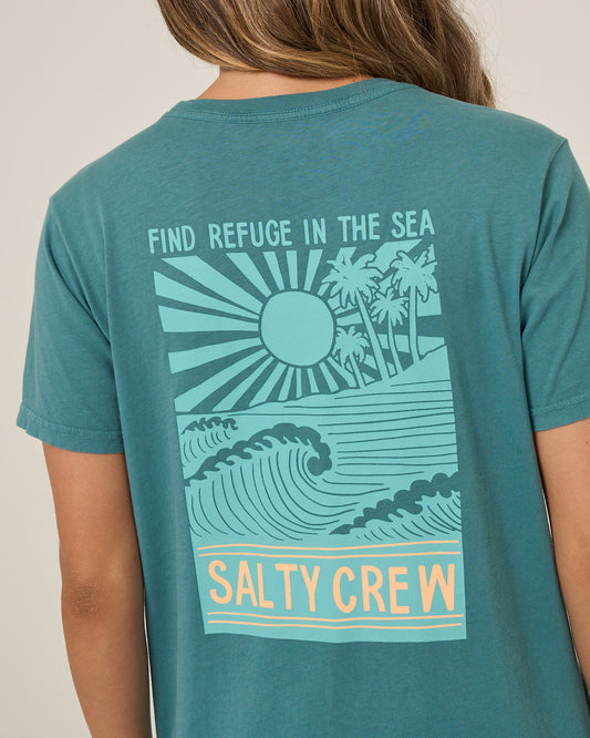Rise And Smile Bf Tee - Teal