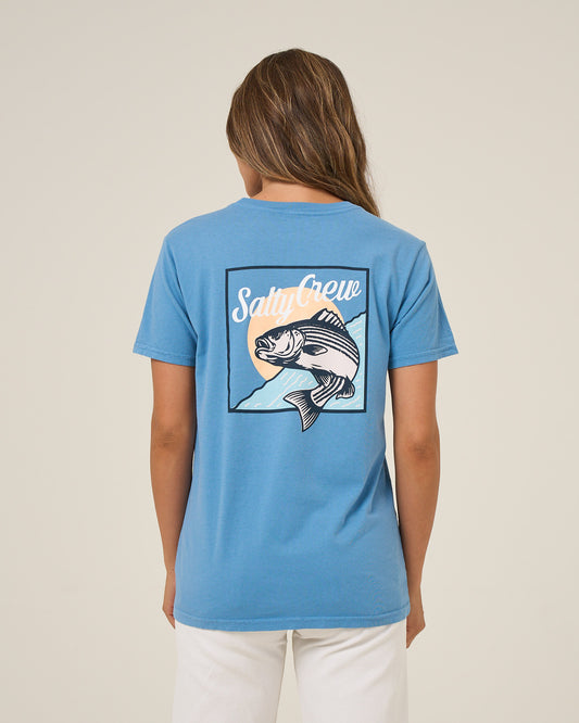 Fish Stamp Bf Tee - Ash Blue