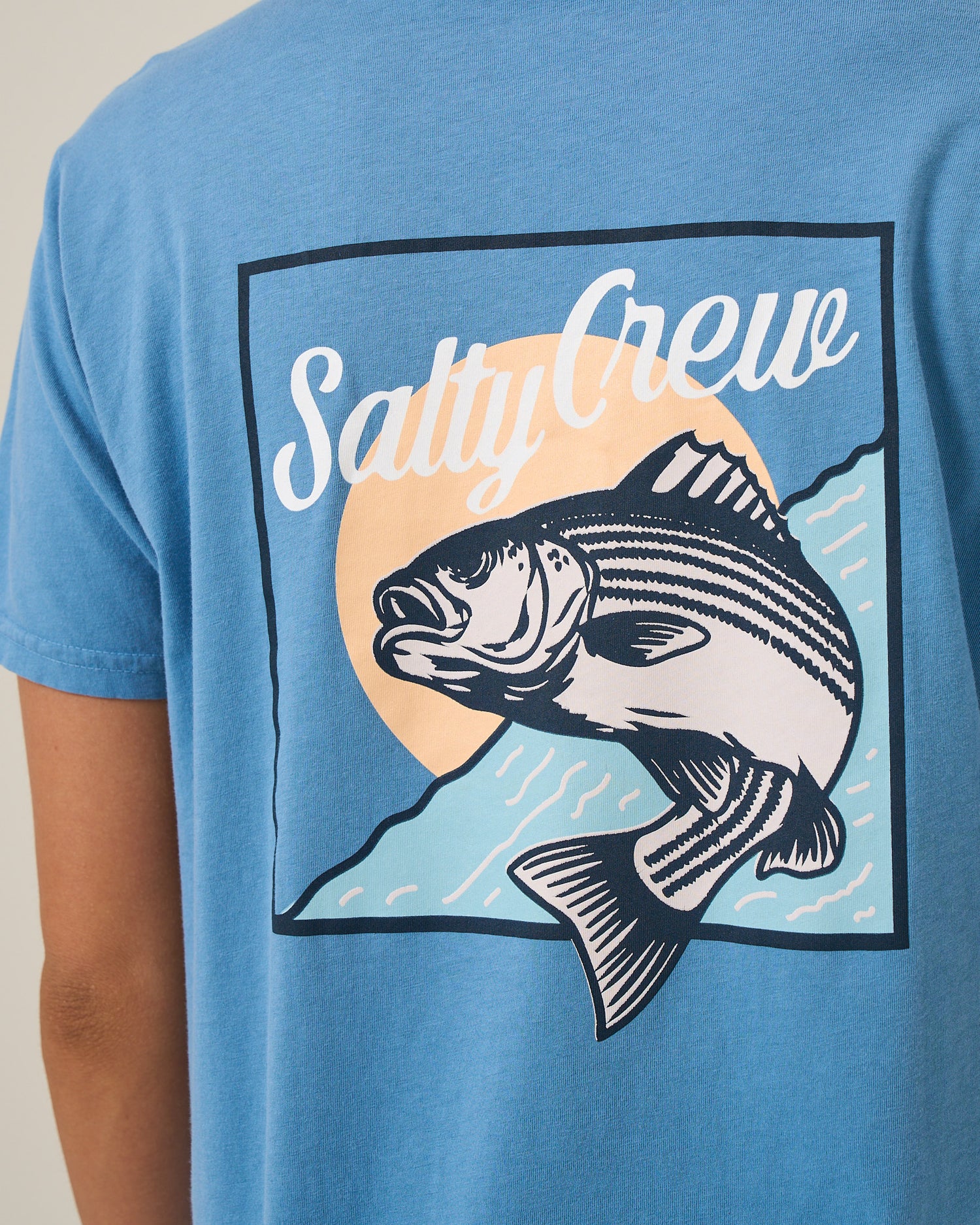 Fish Stamp Bf Tee - Ash Blue