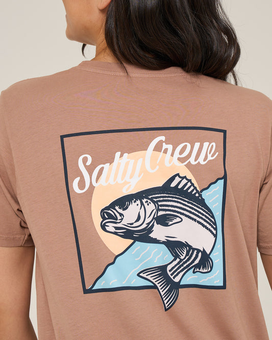 Fish Stamp Bf Tee - Mocha