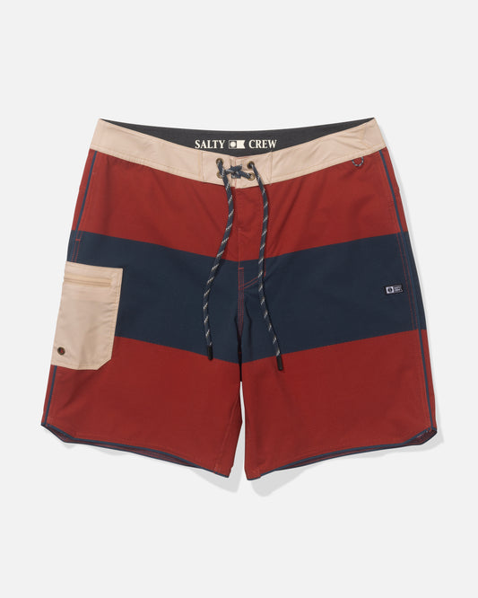Session Blocked Boardshort - Washed Red