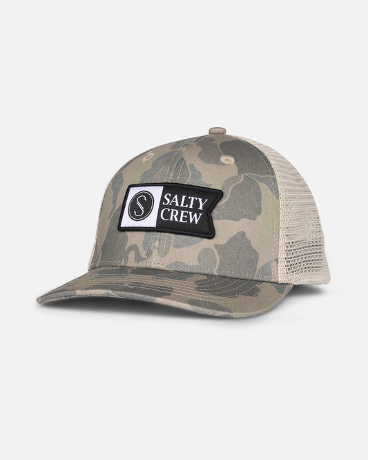 Salty crew HATS Pinnacle  Retro Trucker Kids - Sand Camo in SAND CAMO