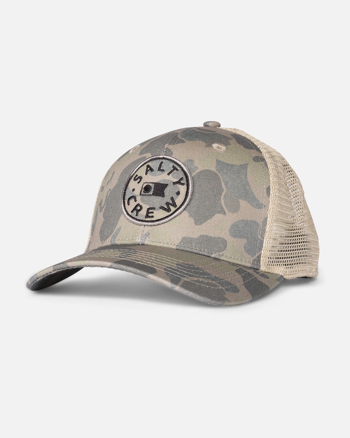 Salty crew HATS Watermark Retro Trucker - Sand Camo in Sand Camo