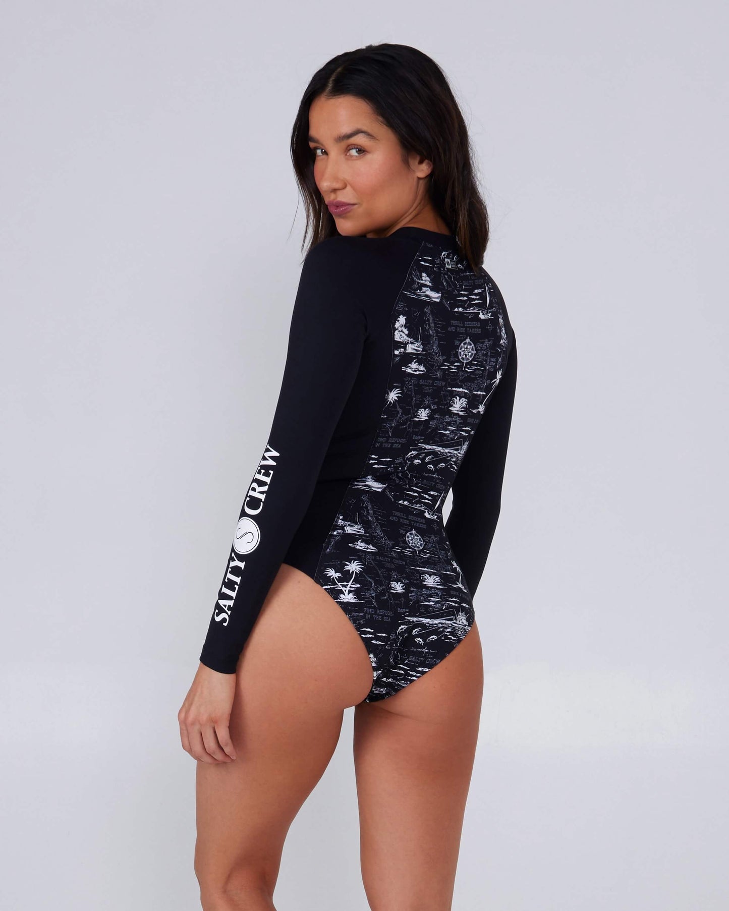 Salty Crew Womens - Deep Sea One Piece Rashguard - Black