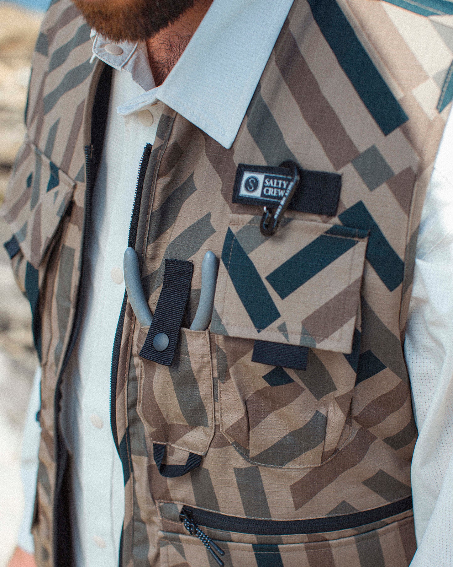 Stream Tech Vest - Khaki Dazzle