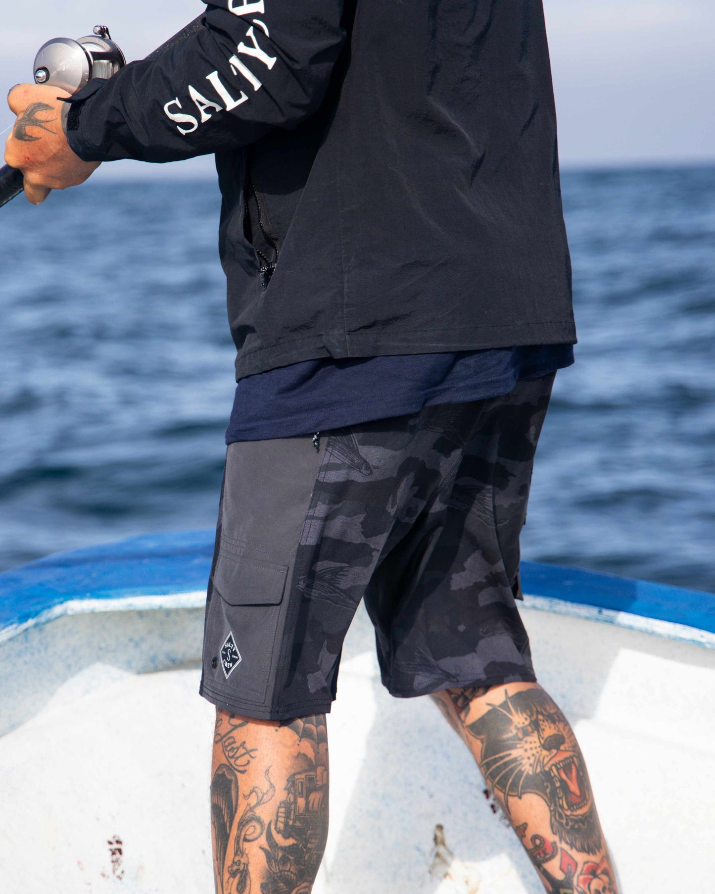 Transom Utility Boardshort - Black Camo