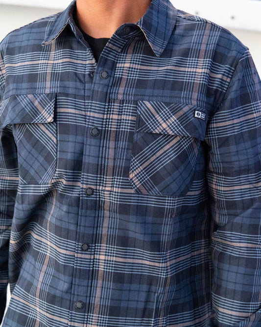 Fathom Ls Tech Flannel - Navy Khaki