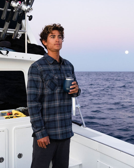 Fathom Ls Tech Flannel - Navy Khaki