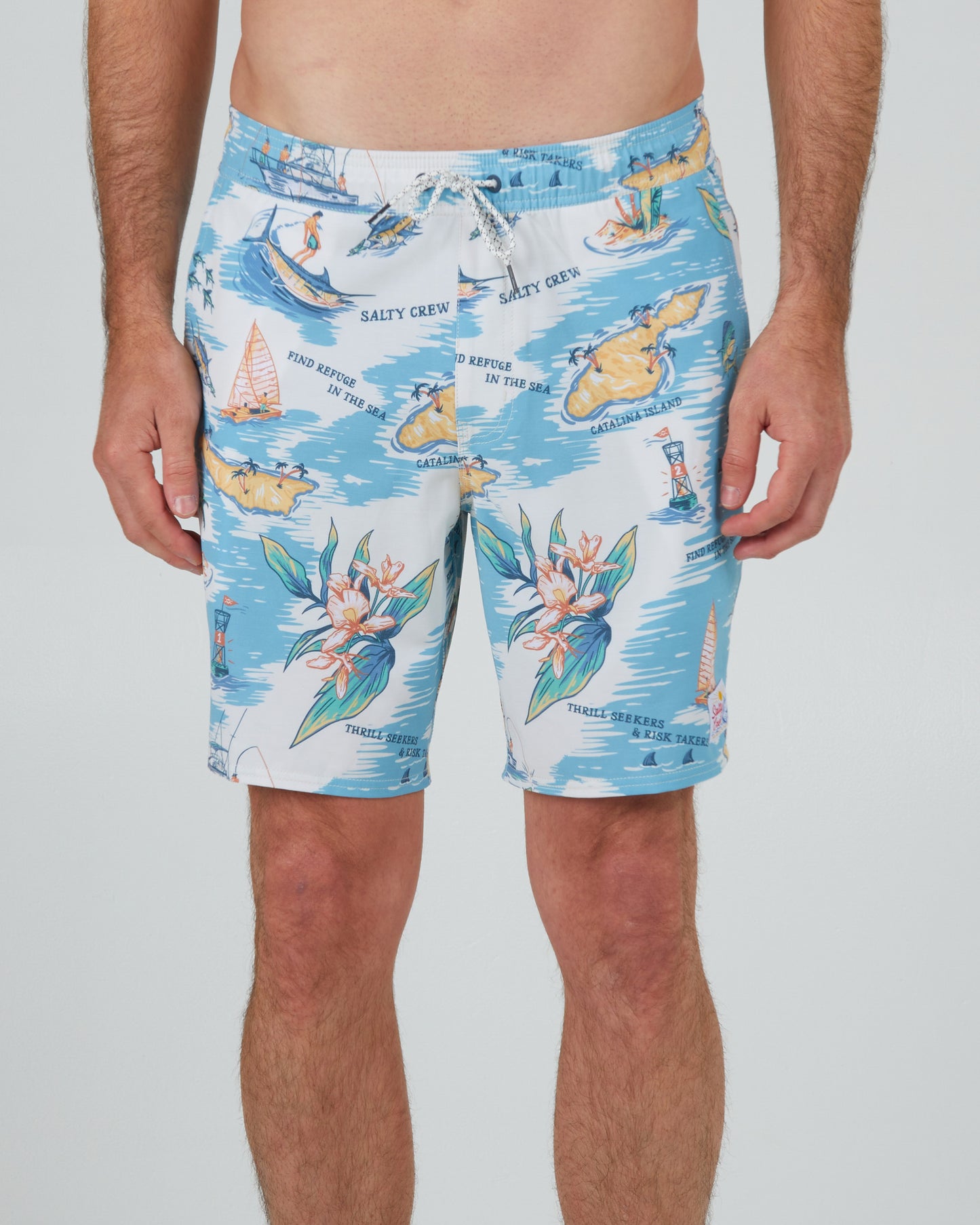 SALTY ISLAND ELASTIC BOARDIE - Off White