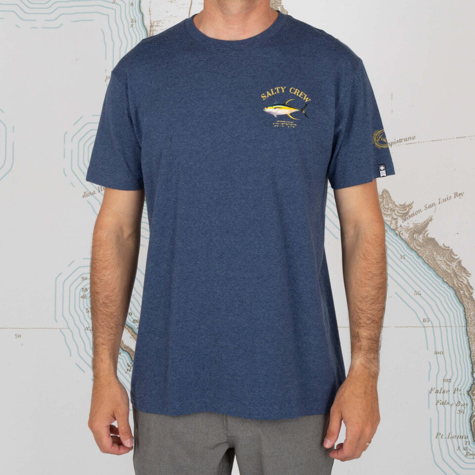 Salty Crew Men's Tees Ahi Mount S/S Tee in NAVY HEATHER